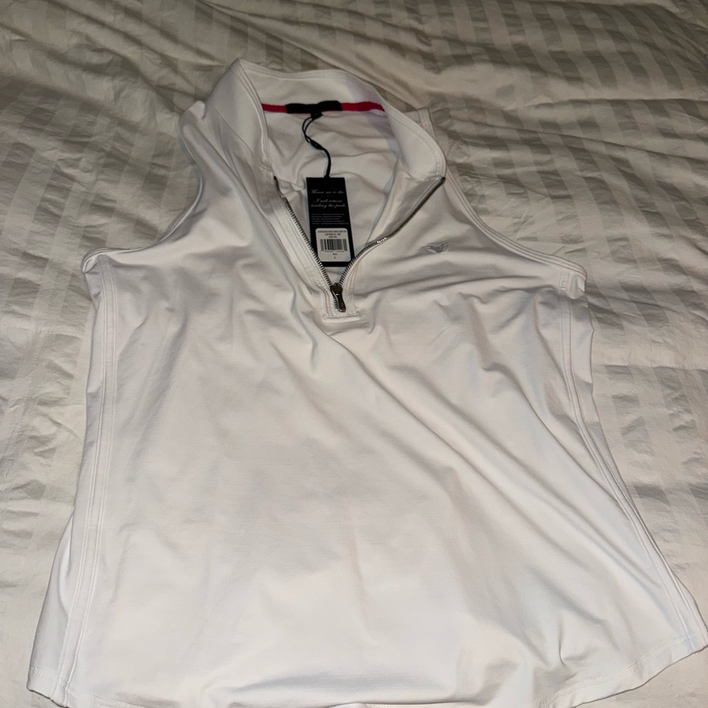 Women's White Sleeveless Top